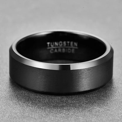 8MM High Quality Black Tungsten Carbide Wedding Band - Zyolly