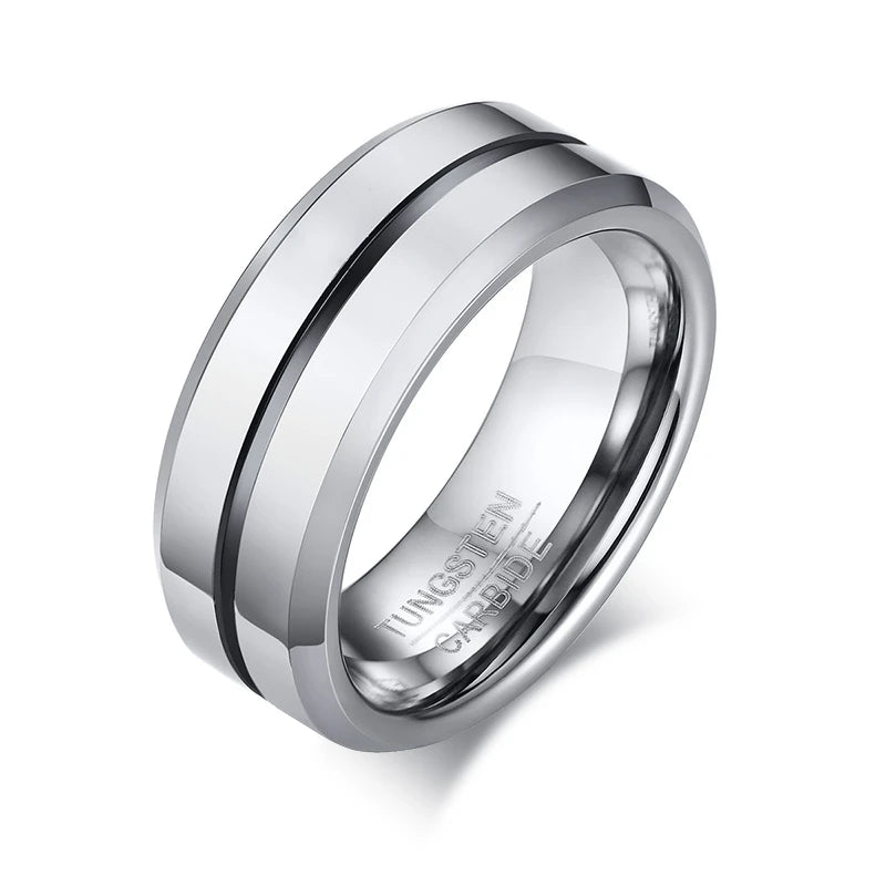 8mm Stylish High Quality Tungsten Carbide Men's Wedding Band - Zyolly