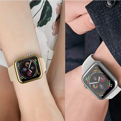 two pictures of a woman with a watch on her wrist
